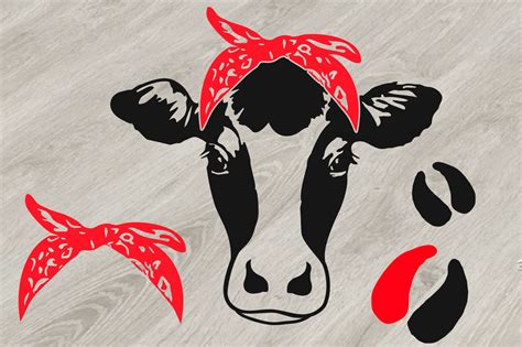 Download Free Cow Whit Bandana Horns SVG cattle matador bull bulls Beef 1291S Commercial Use